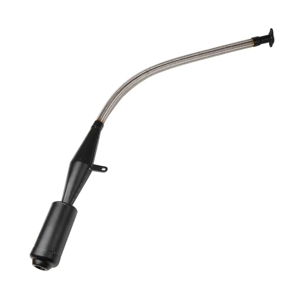 Tubo escape mofle Tubo flexible de plata negro del silenciador para las piezas motor gasolina la bicicleta 80cc
