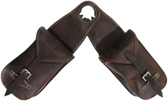 Premium Western Leather Saddle Bag for Horse Carrier Equestrian Western Horse Saddle Bag Size- Medium. Model-N0-40