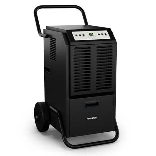 KLARSTEIN DuraDry 70L Deshumidificador - Alta Eficacia, 70L/día, 52dB, Filtro Lavable, Descongelación Automática, Movilidad Fácil, Deshumidificador Eléctrico para Grandes Espacios, Sótanos, Gimnasios