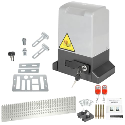 Yakimz Automatisme d'ouverture de portail coulissant jusqu'à 1600 kg, 12M Moteur Portail Coulissant, Automatisme de portail de garage électrique, avec 2...