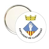 ESPEJO REDONDO ESCUDO HERALDICO ESPLUGAS DE LLOBREGAT BARCELONA