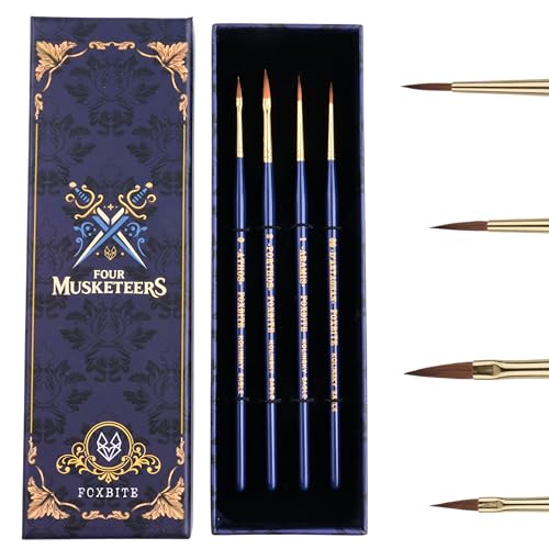 FOXBITE Kolinsky Sable Set Brushes for Miniature Painting Modeling Pieces Fine Detail Paint Brush Miniature Painting Kit Mini Paints Acrylic for Warhammer for Advanced Painters