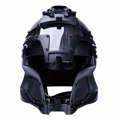 YASHALY Paintball Mask, Tactical Military Ballistic Helmet Side Rail NVG Shroud Transfer Base Outdoor Sports Army Combat Airsoft Protective Gear (Black) - Thumbnail 4