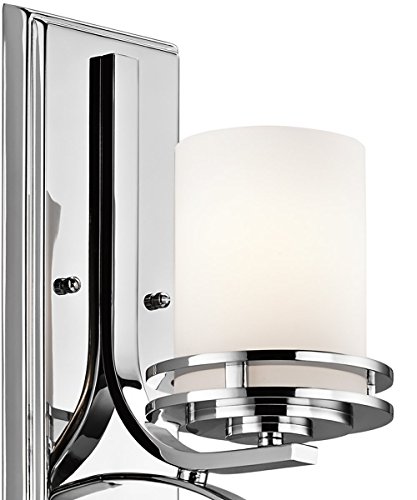 Image of Kichler Hendrik 12 inch 1 Light Wall Sconce with Satin Etched Cased Opal Chrome