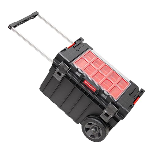 Toolbrothers RHINO XXL Trolley ECO Handling+ 44 l IP66 Werkzeugkiste mit Laufrädern auf Metallachse und Doppelteleskopgriff