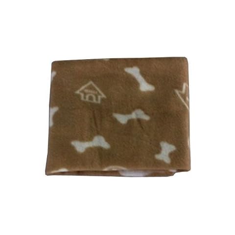 WZYuan Puppy Blanket Bone House Bowl Prints Pet Cushion Small Dog Cat Bed Soft Warm Sleep Mat (Beige) Cover