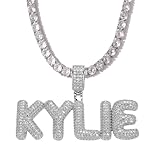 Custom Chain for Men Letter Necklace Iced Out Pendant Custom Name Necklace Personalized Name Plate Necklaces Hip Hop Name Chain for Rapper