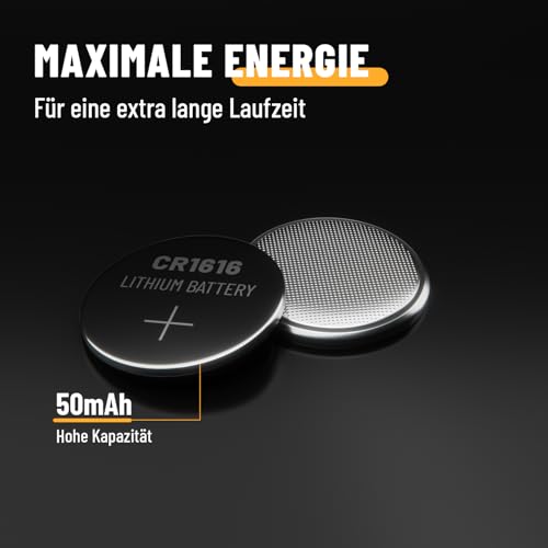 ABSINA 5X CR1616 3V Lithium Knopfzelle - Batterie CR 1616 auslaufsicher & Lange Haltbarkeit - CR1616 Batterie 3