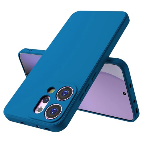 Image of Kapa Matte Protective Lens Flexible Back Cover for Oppo Reno 14 5G | Slim Silicone with Soft Lining Shockproof Full Body Bumper Case (Blue)