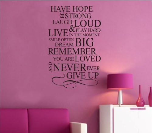 Have Hope Quotes Wall Decal Never Give up Wall Quotes Decal Hope Live Love
