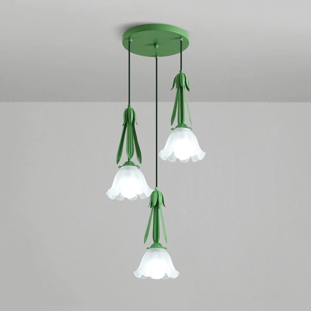 Luces colgantes E27 en forma de flor con cristal tallado para techos 8