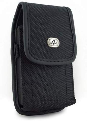 Heavy Duty Vertical Pouch for Samsung Infuse 4G, Focus S, Galaxy S II or III, Atrix HD, Aviator, Skyrocket, Motorola Droid RAZR or MAXX, Photon Q or 4G, Electrify 2, Pantech Marauder with Metal Clip