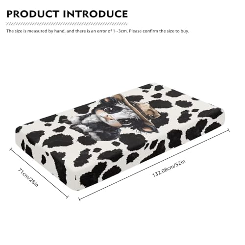 Image of Highland Cow Crib Sheets for Baby Girls Super Soft Standard Crib Mattress Cover Cow Print Breathable Fitted Crib Sheet (28''x 52'') Crib Sheets