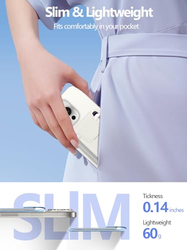 Image of Miroddi Creamy White Faux Leather MagSafe Wallet for Men, Tech Enthusiasts, RFID Blocking, 7 Card Slots, Compatible with iPhone 14 /13 /12 Models
