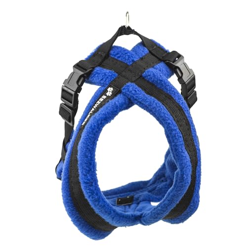 ActiveDogs No Pull Dog Harness - Fleece Lined Easy Walk Dog Harness for Open Neck Comfort - Breathable, Strong & Fully Adjustable Lightweight Dog Collar Vest - Medium, Blue (Girth 22