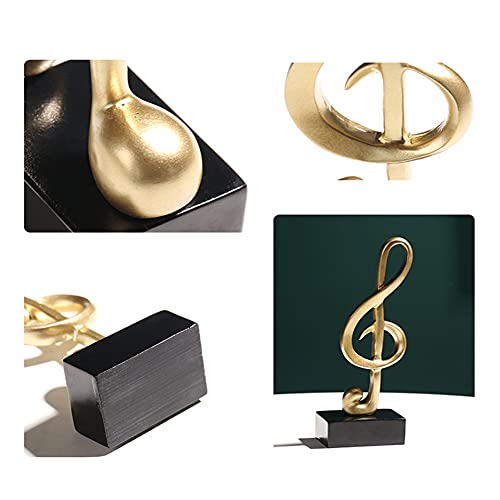 E-Isata 3Pcs Musical Sculptures Music Note Figurine Statue Decorative Ornaments Art Decor For Living Room Bedroom Tv Cabinet Gift (Gold) #TOP3