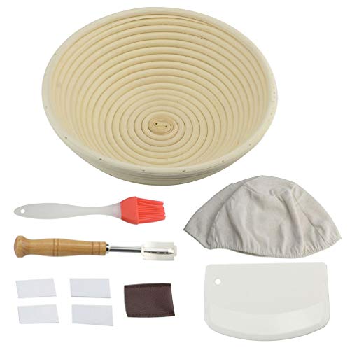 NICEXMAS Cesta de Prova de Pão Banneton Tigela de Cozimento para Padeiros Cestas de Prova Inclui Ras