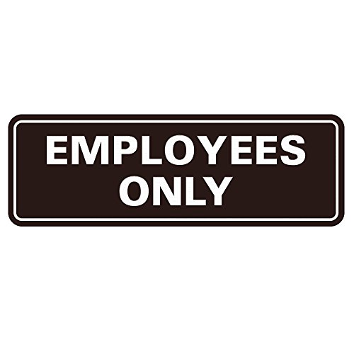 Plaque de Porte Employés Seulement Finition Marron Foncé Chic