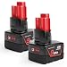 Produktbild QUPERR 2 Stück 12 V 9,0 Ah Akku kompatibel mit Milwaukee M12 XC Akku-Werkzeugen M12FCOT-0 M12JS-0 C12MT-0 C12RT-0 C12HZ-0 M12SL-0 M12TLED-0 C12PN-0 M12CD-202C M12SI-0 M12bsd-0