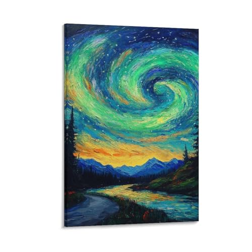 Aurores boréales image sur toile tableau impression décoration murale salon chambre 40x60