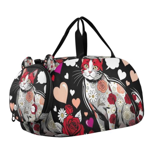 Bolsa de gimnasio Happy Meowentines para tus entrenamientos y viajes con compartimento de zapatos