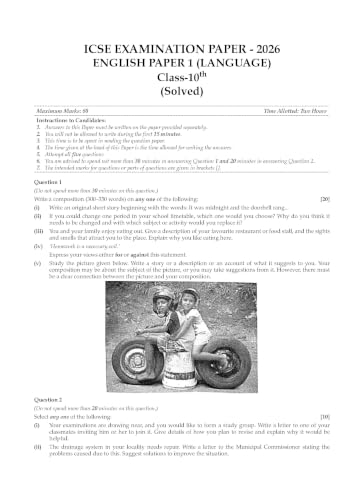 Image of Oswaal Class 9 & 10 ICSE Question Bank English Paper 1 ( (Language)(2017-2026) |For 2027 Exam Chapter-wise & Topic-wise with Competency Based Questions | Includes 2026 solved Paper | Practice Papers