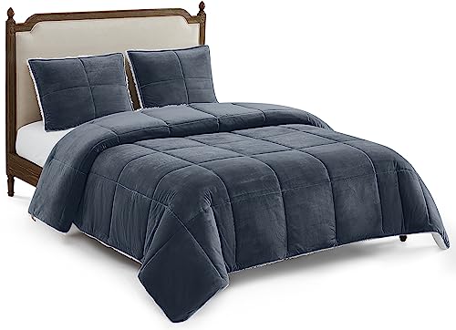 Ugg 00519 Blissful Full-Queen Comforter Set Reversible Comforter And Pillow Shams Machine Washable Soft Cozy Bedding Queen Size Blanket Set For Bedroom Accents, Full/Queen, Imperial Blue #TOP22