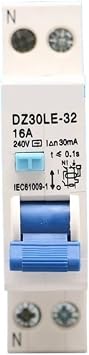 ac Circuit Breaker AC 1P 230V 10A 16A 20A 25A 32A Residual Current Circuit Breaker Differential Breaker Safety SwitchElectric Leakage,20A