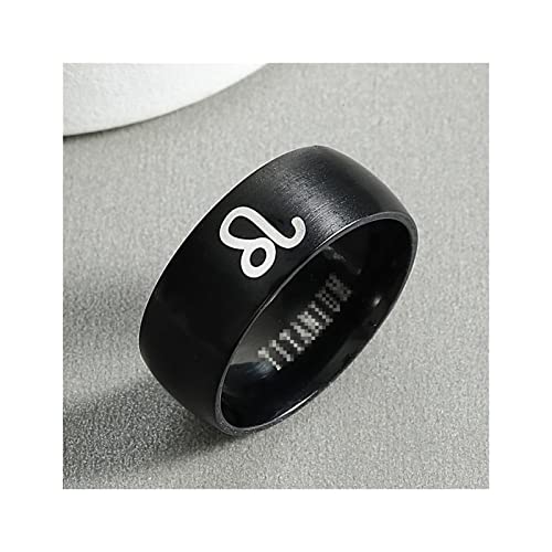 ZZSL Attack On Black Sliver Stainless Steel Ring Finger Rings for Men Women Jewelry Anime Fans (Main Stone Color : M702JR2074Leo, Ring Size : 10)