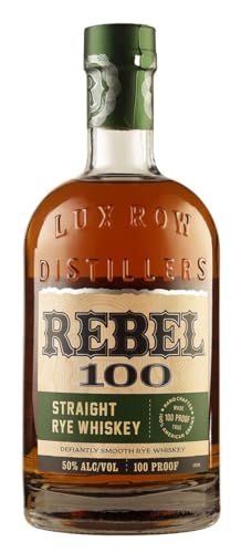 Rebel 100 Rye Whiskey | Abgefüllt in kleinen Batches | Straight Rye Whiskey mit 100 Proof | Leicht...