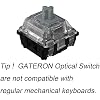 GATERON KS-15 Optical Silver Keyboard Switches, 45gf RGB LED Infrared Path Linear Key Switches for Mechanical Keyboard (35PCS, Silver)