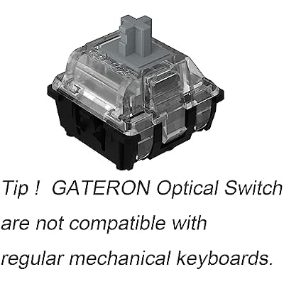 GATERON KS-15 Optical Silver Keyboard Switches, 45gf RGB LED Infrared Path Linear Key Switches for Mechanical Keyboard (35PCS, Silver)