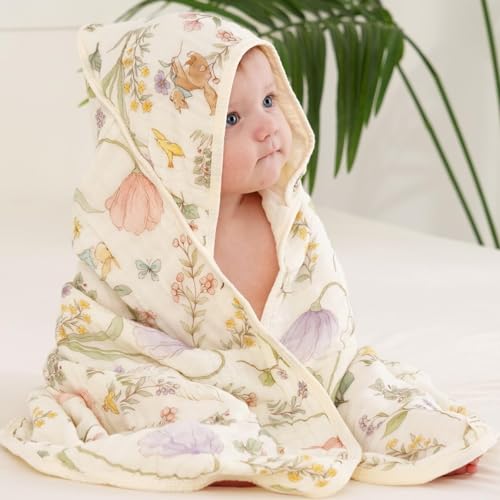 Image of Ultra-Soft Muslin Baby Towel - 32 x 32 Inches, Ideal for Bath & Beach, Suitable for Both Boys & Girls from Newborns to Toddlers