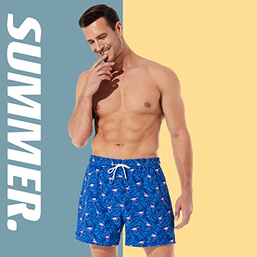 Image of BRISIRA Mens Swim Trunks Swim Shorts Quick Dry 5 inch Inseam Beach Shorts with Compression Liner and Zipper Pocket