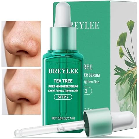 Pore Minimizer Serum， BREYLEE Pore Refining Serum for Face & Nose, Oil Control Firming, Shrinking Pore & Tightening Skin, Pore Moisture after Blackhead Remover, Clam and Soothing Skin Care Cover