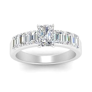 Choose Your Gemstone Luxury Diamond CZ Ring Sterling Silver Radiant Shape Side Stone Engagement Rings Minimal Modern Design Birthday Wedding Gift US Size 4 to 12