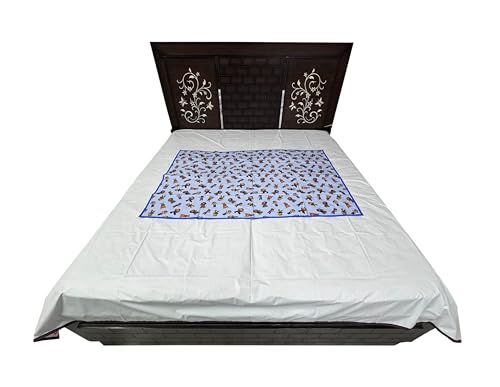 Image of EcoSoft Plastic Sheet,PVC Sheet for Kids,Rubber Sheet for Babies,Bed Wetting Protector(90 x 135 cm) (Blue Monkey)