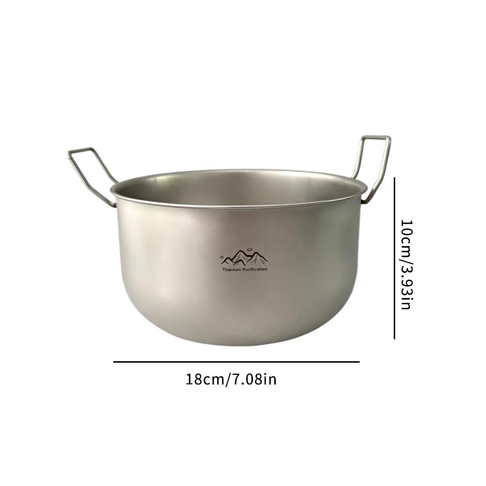 Outdoor Camping Titan Topf 2-3L Suppentopf für Outdoor Kochen 304 Edelstahl Körper Backpacking Kochgeschirr zum Wandern
