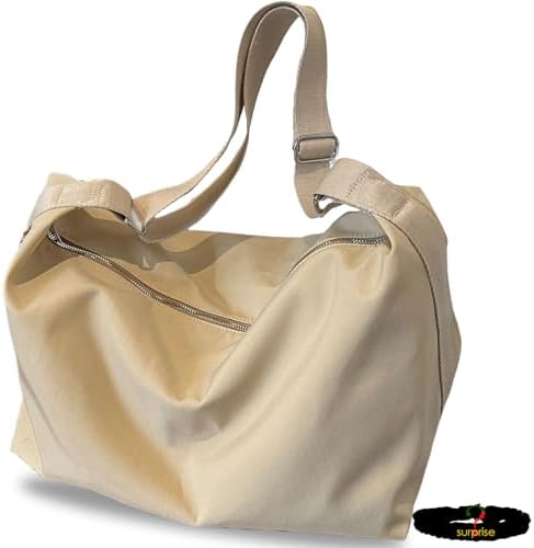 Nylon Hobo Bag Large Crossbody Tote Bag for Women and Men, Lightweight Shoulder Handbag with Zipper for Travel Work Gym