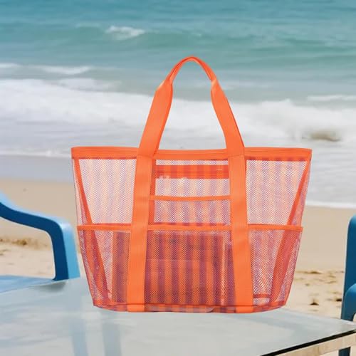 Sac en filet rose mandarine votre nouvel accessoire indispensable des vacances aux loisirs - 4