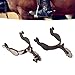 ZPurifylline Western Cowboy Spurs, Horse Riding Spurs with Rotatable Gears, Retro Floral Carving Design, Low Carbon Steel Spurs for Boots Decoration, Durable and Safe for Western Style Riding