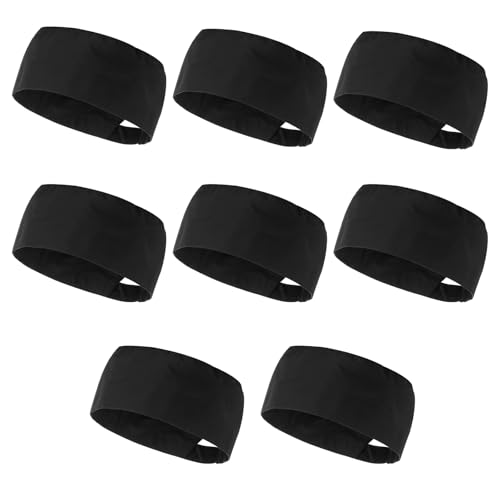 8 Pcs Unisex Chef Hats for Men Women Adult Adjustable Kitchen Cooking Caps Sushi Beanie Chef Breathable Mesh Top Skull Cap for Kitchen Cooking Black