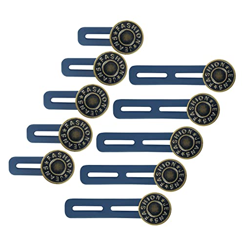 Andiker 10 PCS Botones Extensores de Cintura, 2 Longitudes Cintura Elástica Botón de Metal Extensor para Mujeres Embarazadas, Botones de extensión de Cinturón Ajustable sin Costuras para Jeans Cover