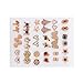FANSWAN 18Pairs Set Gold Silver Studs Earrings Elegant Mixed Styles Heart and Flower Earrings Accessory for Fashion Lovers