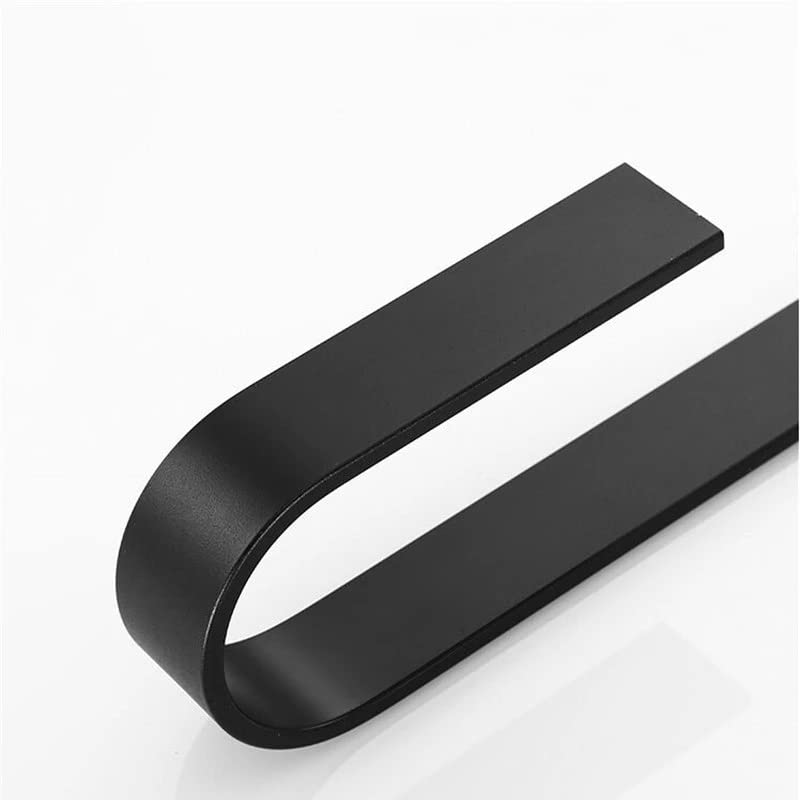 Barre de serviette de salle de bain 40 cm en aluminium noir mat sans perçage - 2