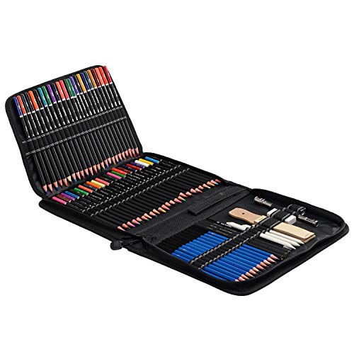 Colored Pencils for Adult Coloring Drawing Pencils Set 95 Piece Kit Sketch Pencils Professional Art Set for Painting Drawing Art Kit for Kids Teens Adult Gift