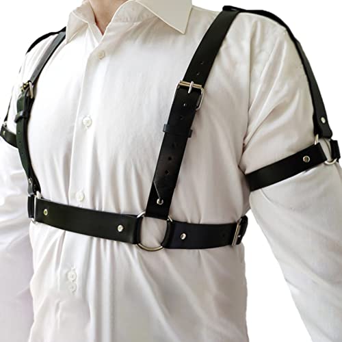 Men's Body Chest Harness Belt, Adjustable PU Leather Suspenders Shoulder Arm Body Chest Harness Bondage Strap Belt for Men Gay, BDSM Cosplay Costume Bar Nightclub Masquerade Party Club Clubwear3