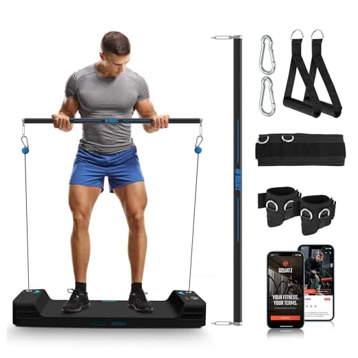 SQUATZ Apollo Board Mini: 150lb Resistance Smart Cable Machine, Functional Trainer for Full Body Workouts, Full Body Strength, Digital Home Gym Equipment with Free App includes Accessories, Blue
