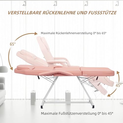 Équipement de beauté table de massage pliable rose et chaise cosmétique avec tabouret - 4