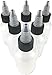 Hobbyland Squeeze Bottles, LDPE Plastic Bottles, Natural Boston Round Bottles, Black and Natural Twist Caps (2oz, 20/410 Neck, 6 Bottles)